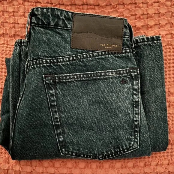 NWOT Rag and Bone Deep Blue High Rise Wide Leg Button Fly Jeans / never worn - Picture 4 of 8